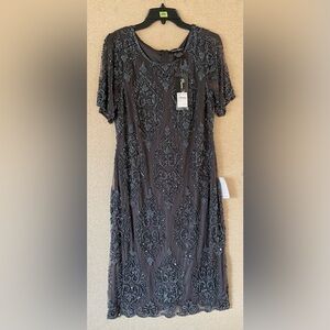 🌷PISARRO NIGHTS Beaded Cocktail Midi Dress